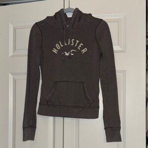 Vintage y2k Hollister Women's Gray Hoodie